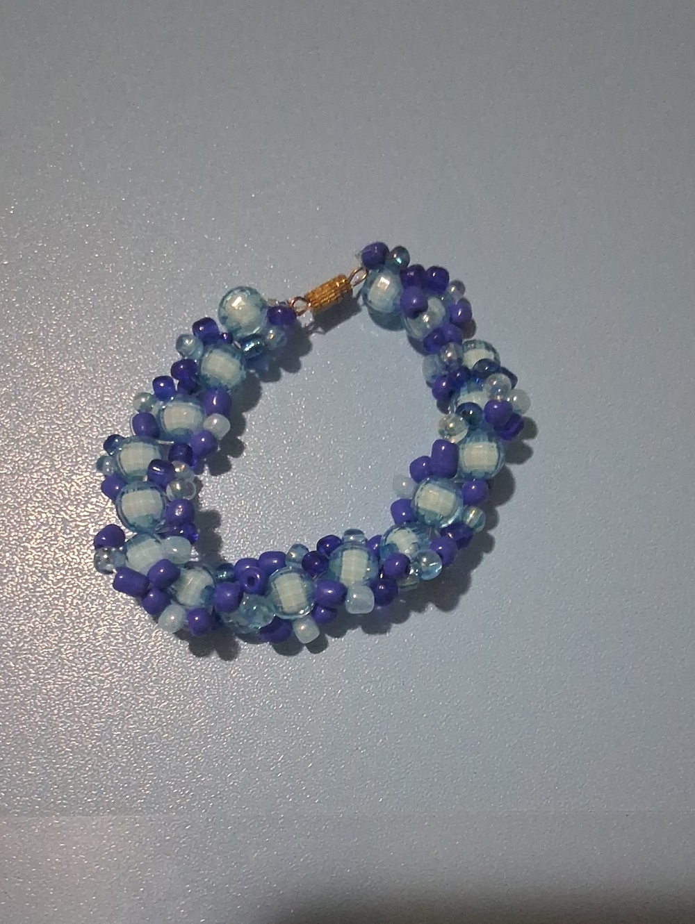 Handmade Blue and Purple Beaded Bracelet - Women Jewelry